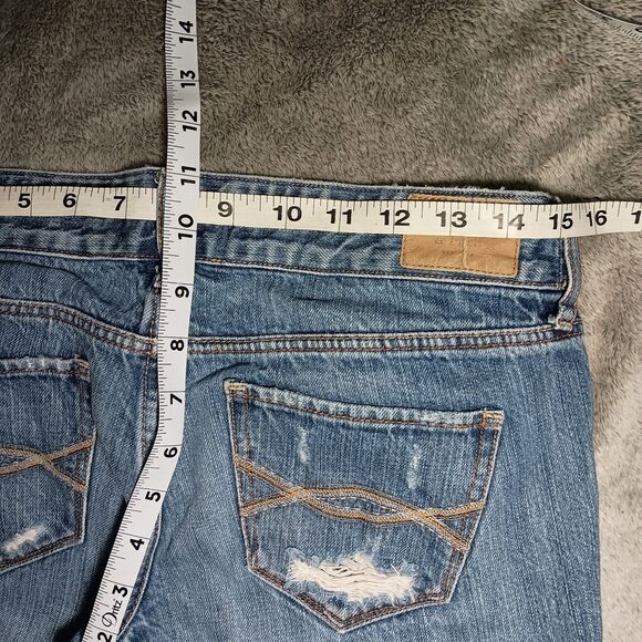 Vintage RARE Abercrombie Fitch Flared Jeans Trashed Thrashed Low Rise Distressed - Picture 3 of 16